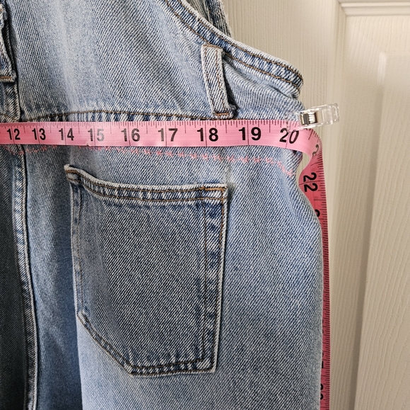 Women's Blue Denim Overalls with Colorful Patches - Picture 15 of 15